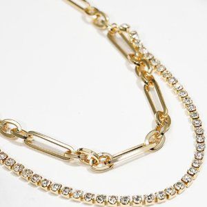 18K Gold Plated Glass Stone Necklace For Women
